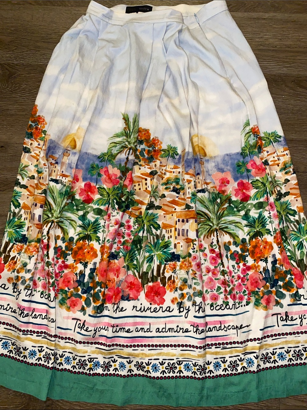 Zara White Maxi Skirt with Multicolor Tropical Print - Picture 5 of 5